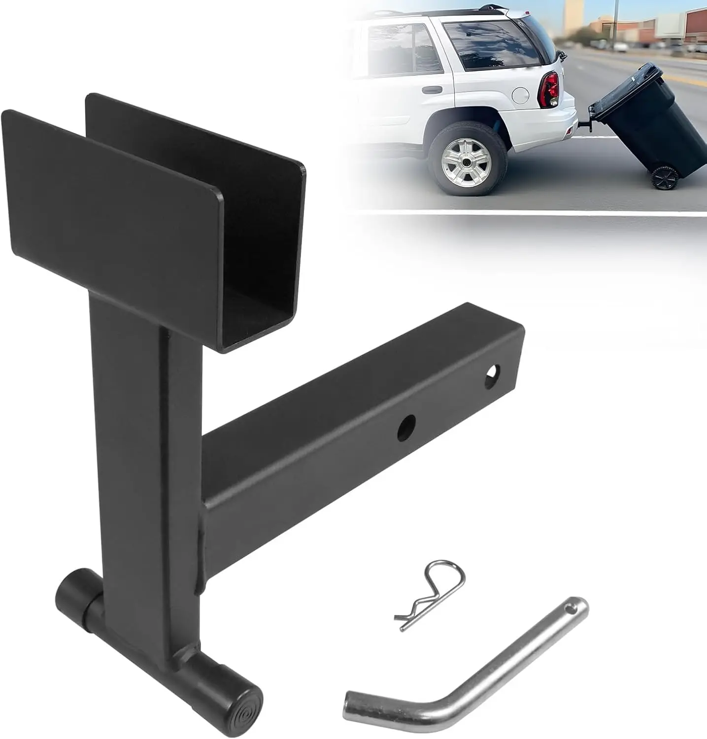 

Trash Can Hauler with 2' Hitch Receiver for Lawn Mower & Garden Tractor