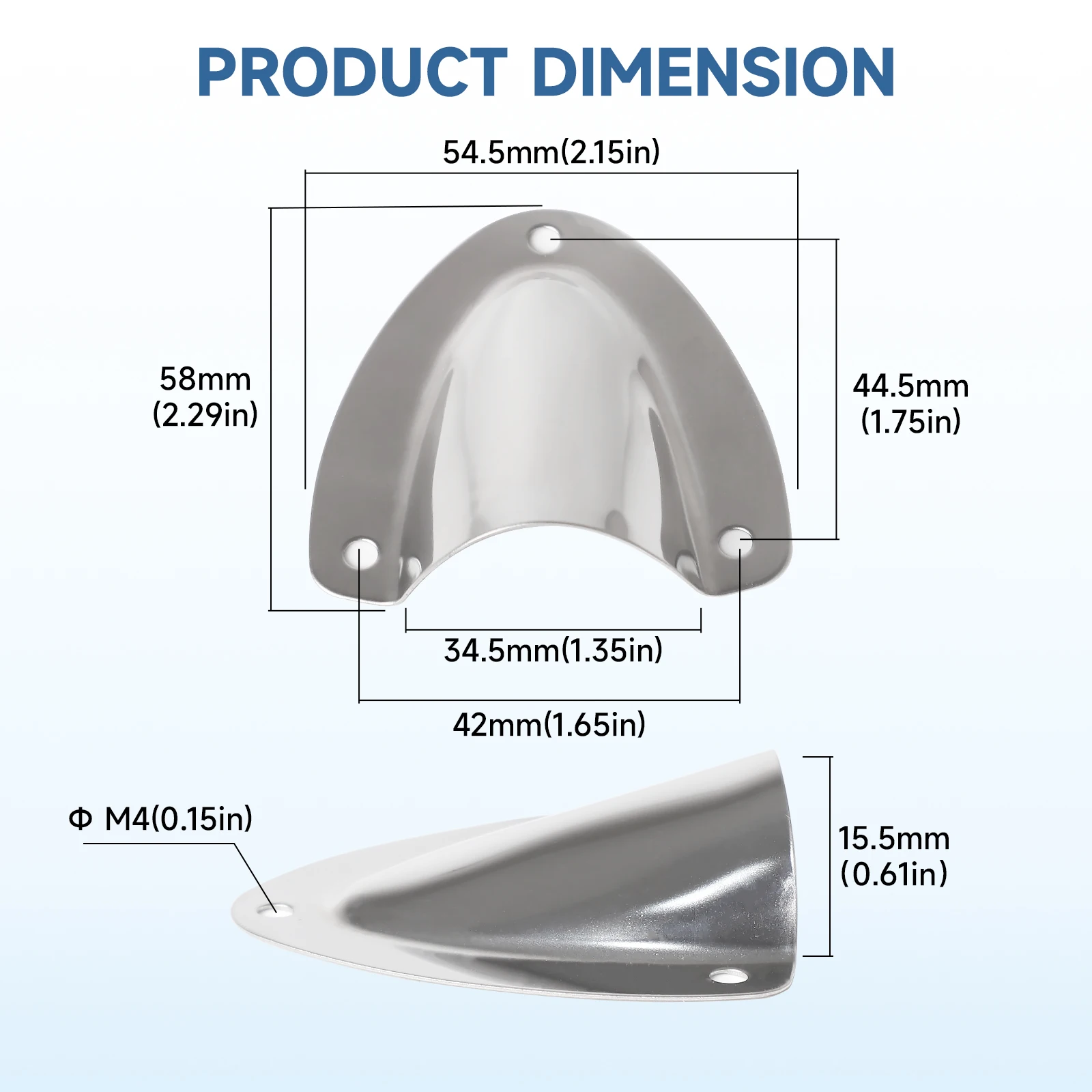 CNSPEED 1/4/10 Pcs Marine Wire Cable Vent Cover Durable Large Marine Stainless Steel Dinghy UV-proof Clam Shell Vent Cover Yacht