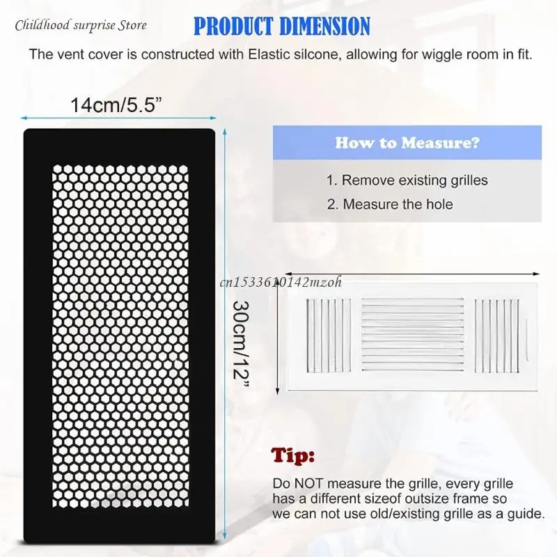 Floor Vent Covers Floor Register Silicone Cover for Baby Proofing Child Security Protect for Floor Wall Ceiling Debris Dropship