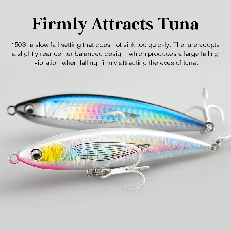 TSURINOYA Sinking Stickbait Pencil Fishing Lures 150mm 75g ASTRA 150S Wobbler Artificial Hard Bait for Sea Tuna GT Fishing Lure