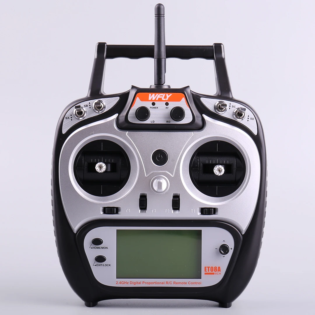 WFLY ET08A New Version 2.4G 8CH RC radio transmitter receiver RF206S the best remote for rc beginners