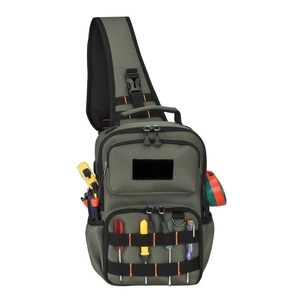 Electrician Tool Bag 15 Pockets Adjustable Strap 1680D Oxford Storage Pouch For HVAC Technician Maintenance Work Gear