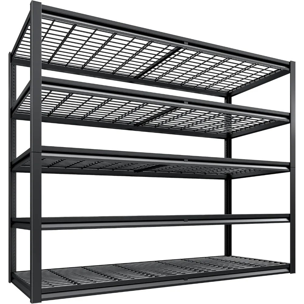 

78" H Garage Shelving Heavy Duty Load 3000LBS, Adjustable Storage Shelves, 5 Tier Metal Shelving Unit for Storage Racks Industr