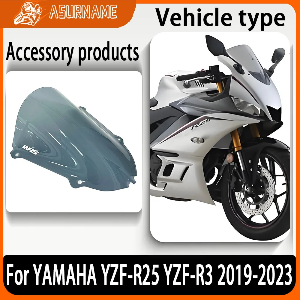 

Motorcycle Windshield Windscreen Fit For YAMAHA YZF-R25 YZF R25 YZFR25 YZF-R3 YZF R3 YZFR3 2019-2023 Wind Deflectore