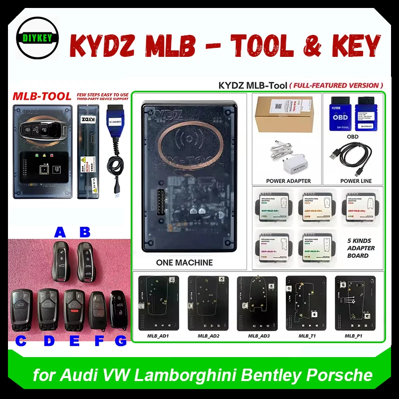 DIYKEY 2024 Newest Version KYDZ MLB Key Programmer Token OBD Basic Programmer for Audi Lamborghini Bentley Porsche