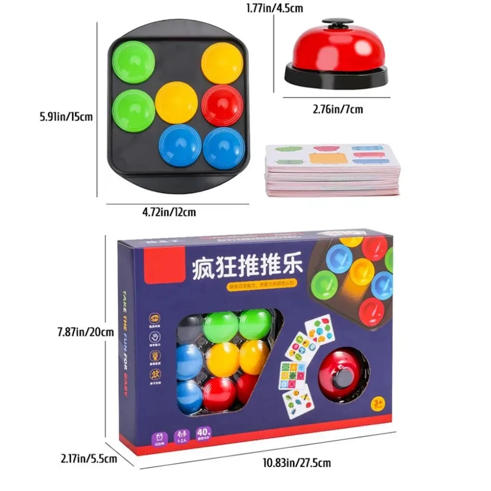 Color Sorting Toys Board Game Toy Crazy Push And Push Table Games Fun Educational Toys with Cards Suit for Family Entertainment