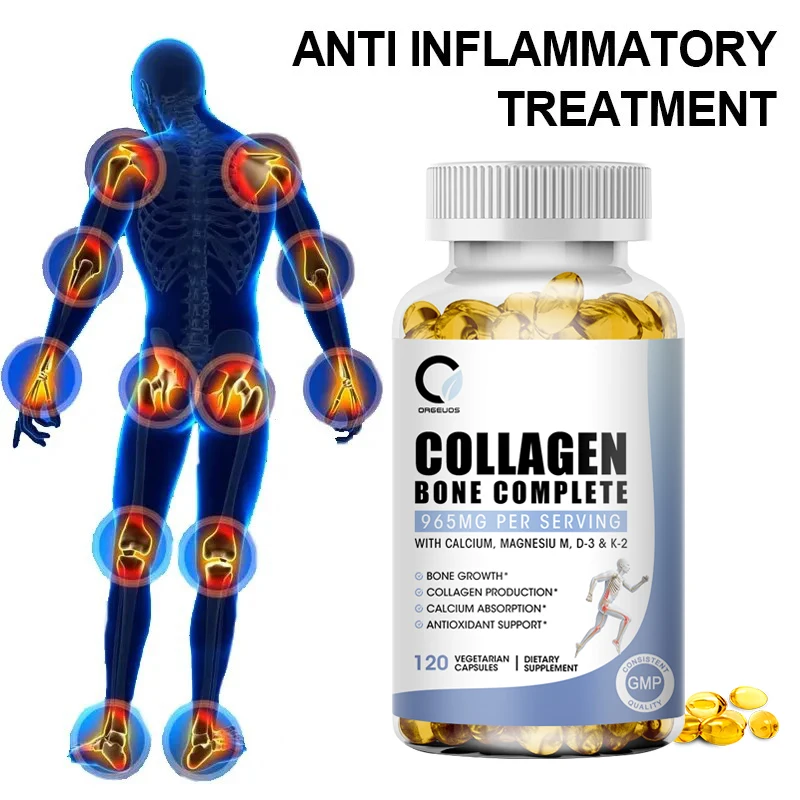 

Collagen Bone Complete Capsules - Helps Support Joint Cartilage, Collagen Production & Calcium Absorption, and Immune Support