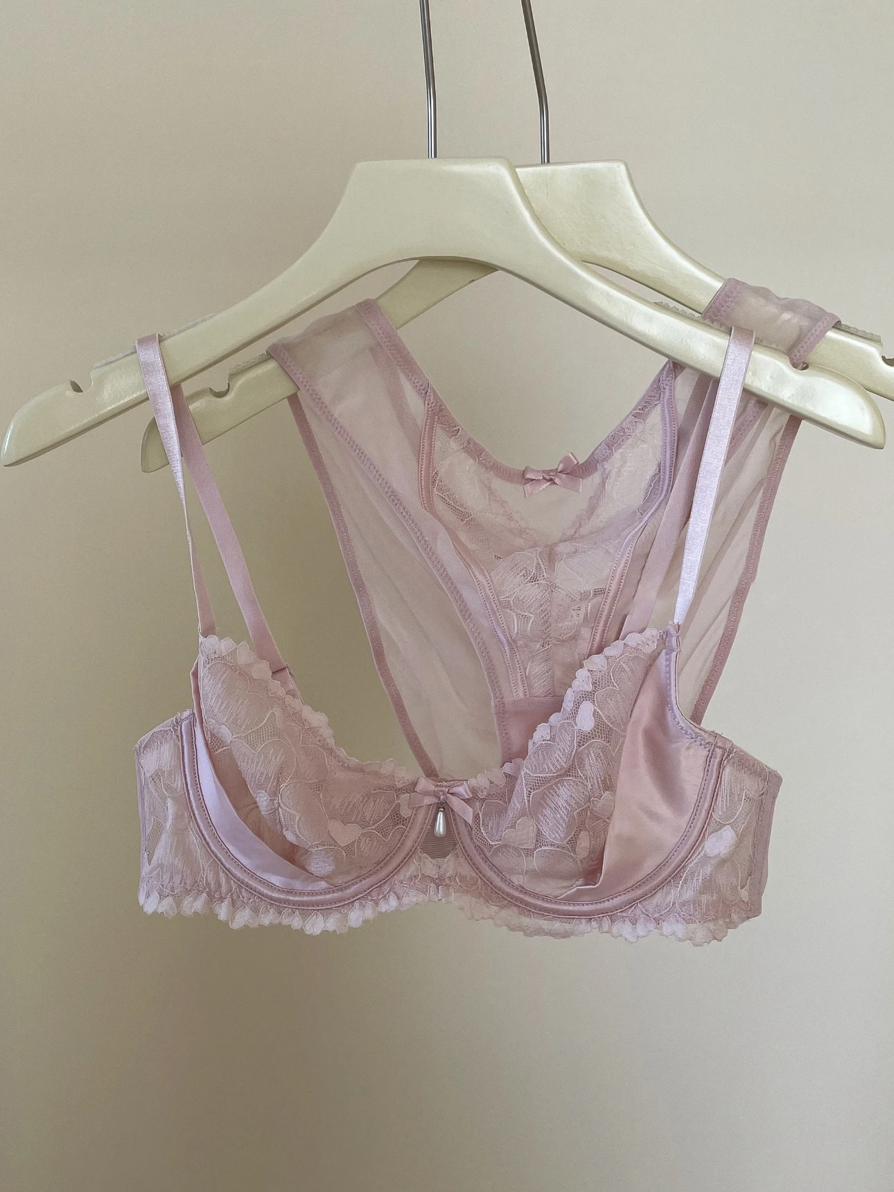 Conjunto de lencería adelgazante de encaje francés, sujetador y bragas sexis de realce, anillos finos de acero ligeros de lujo, conjunto de Control de barriga con realce Sexy YUQI
