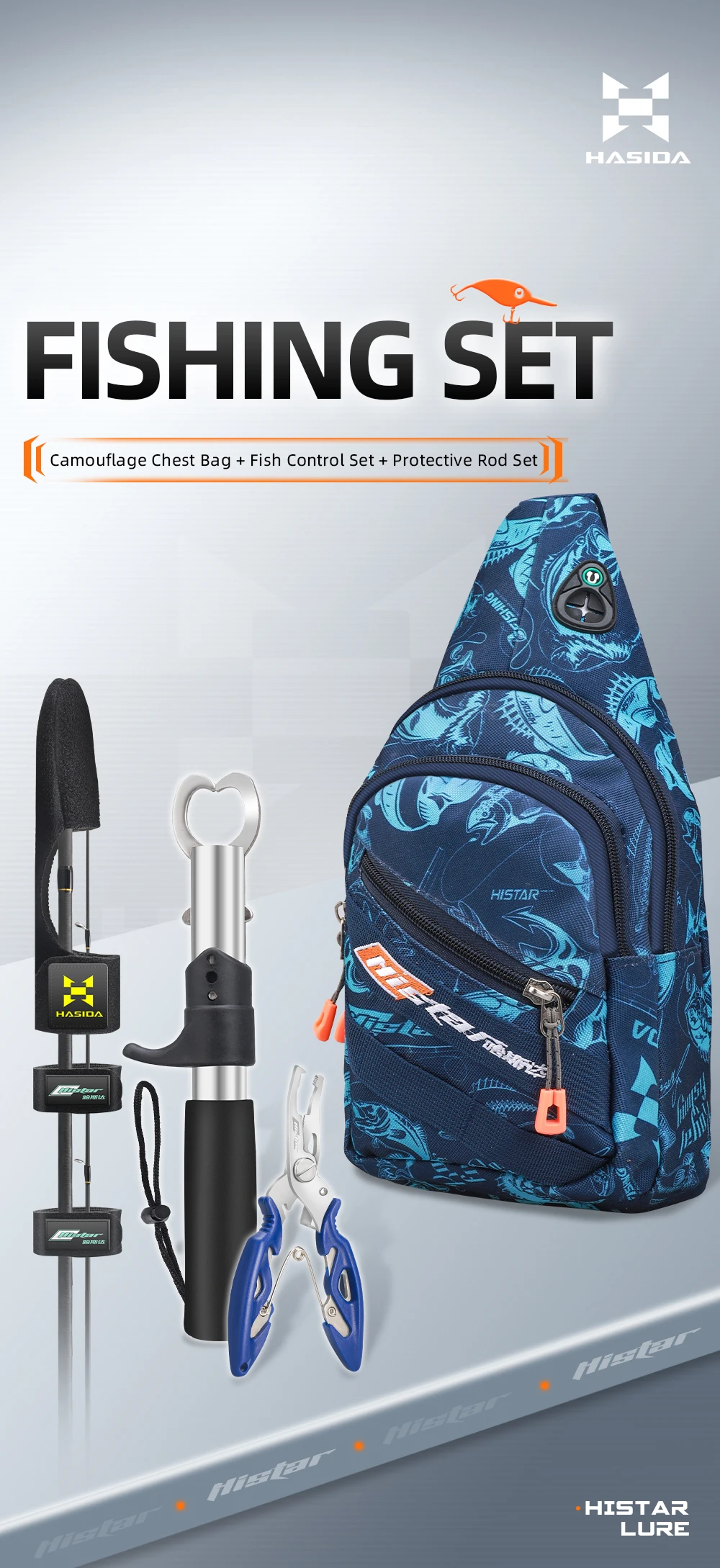 HASIDA Casting Spinning Rod Reißverschluss-Schultergurt, verstellbar, multifunktional, hochwertige Umhängetasche, Messenger-Tasche, Hüfttasche, Brusttasche, Angeltasche – Detail 1