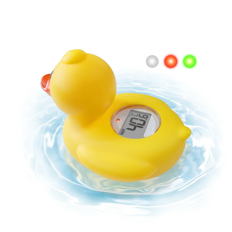 Swimming Pool Water Bath Thermometer, Cute Yellow Duck Floating Baby Bath Tool Hot Low Temperature Alarm Waterproof Kid Toy