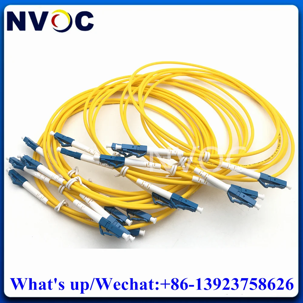 10Pcs Single Mode,G652D,Simplex,0.5/1/1.5M,3.0mm,PVC,LC/UPC-LCUPC Fibre Optic Patch Cord,SM SX LCUPC 0.5M Fiber Jumper Connector