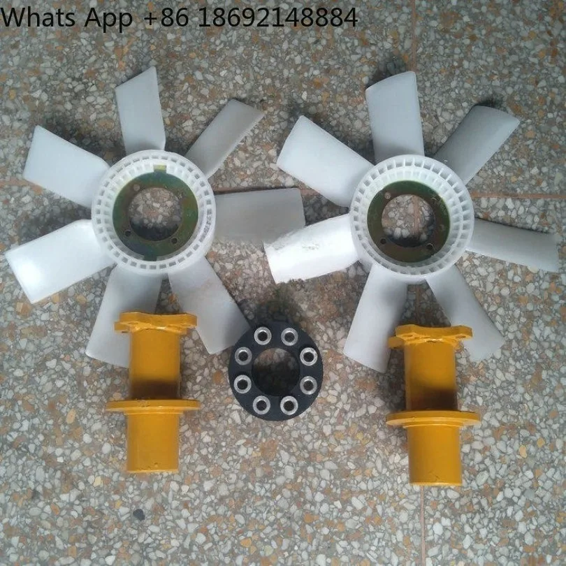 Vibration roller steel wheel fan assembly, vibration wheel connecting shaft spline sleeve buffer glue block