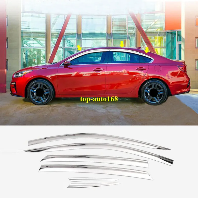 

6 шт., хромированный козырек для окна Kia Forte 2019-2020