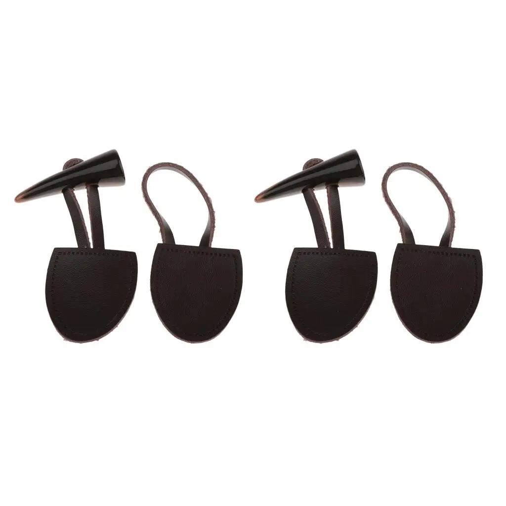 2 Sets Pu Leather Horn Toggle Button,Duffle Coat Fastener Album Scrapbook