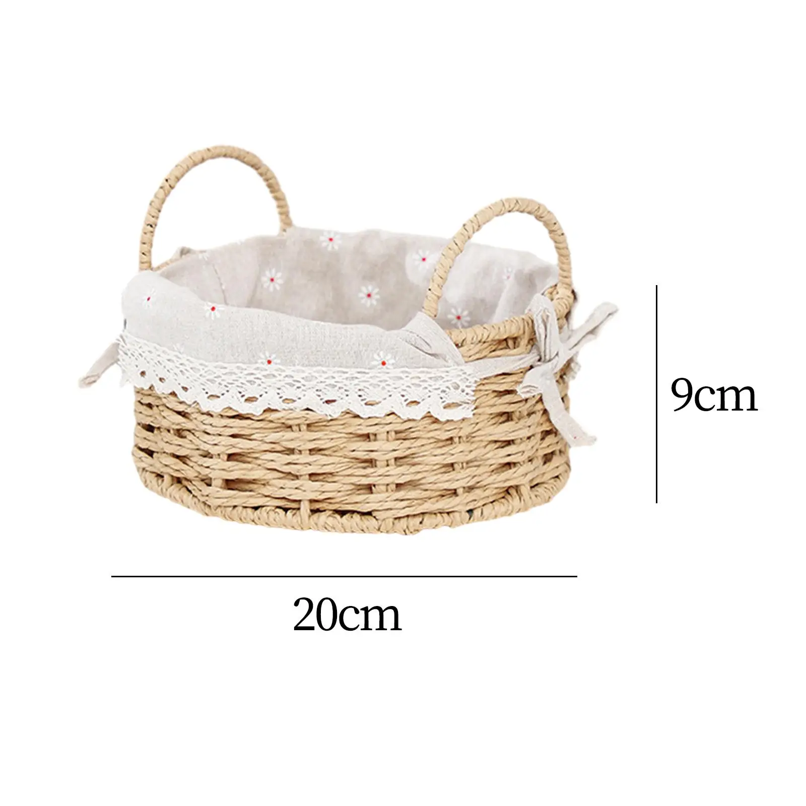 Handmade Storage Basket Multipurpose Desktop Sundries Organizer Serving Basket for Snack Parties Bread Breakfast Bedroom