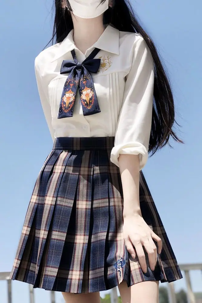 

Japan Genuine Jk Uniform Plaid Skirt Women'S Summer Pleated Skirt Skirt Suit