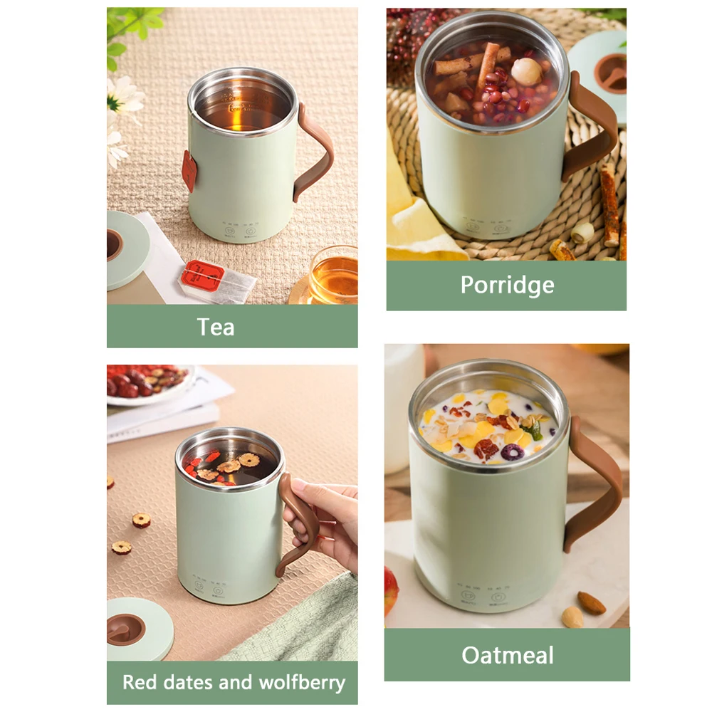 350ml สุขภาพไฟฟ้าหม้อกาต้มน้ําหม้อต้มนมเครื่องทําความร้อนชาถ้วยสตูว์หม้อหุงช้าสํานักงานอุ่นโจ๊กต้มเครื่อง