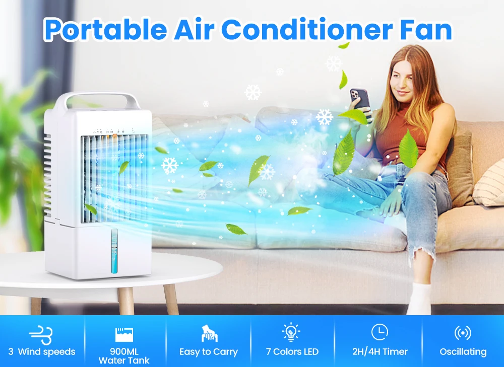 Portable Air Conditioning Cooling Evaporative Air Cooler Fan with Remote Control Water Tank view 5