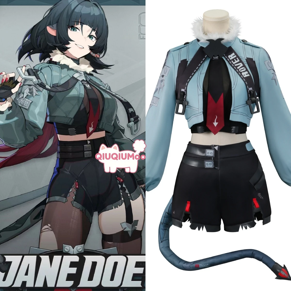 

Hot Game Zenless Zone Zero Cosplay Costume Anime Jane Doe Role Playing Classic Outfit with Tails Ears for Women Comic Con Party