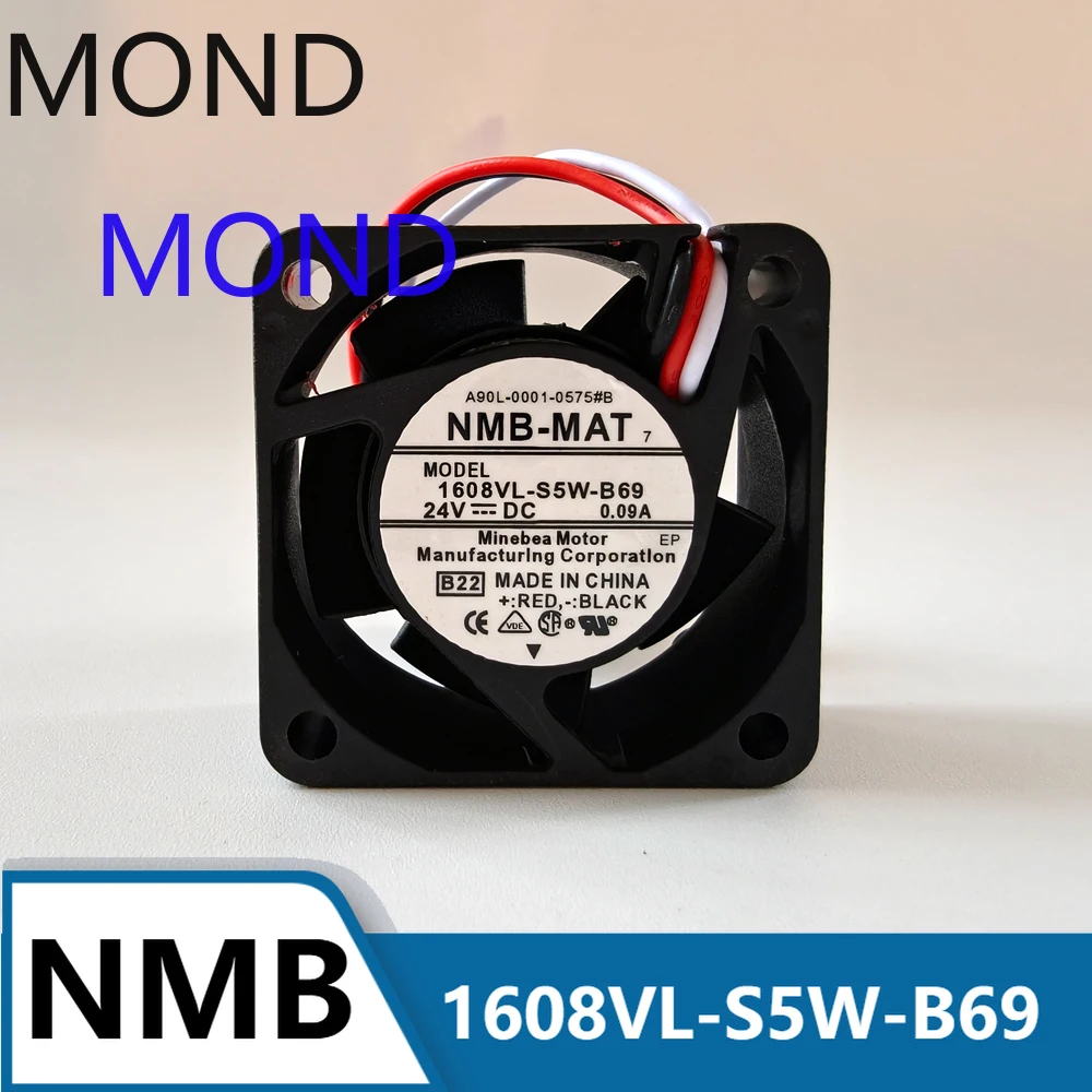 

NMB 1608VL-S5W-B69 Охлаждающий вентилятор NMB-MAT A90L-0001-0575 Инвертор с высоким воздушным осевым потоком Fanuc Серверный вентилятор 24 В 0,09 А 4020 4 см