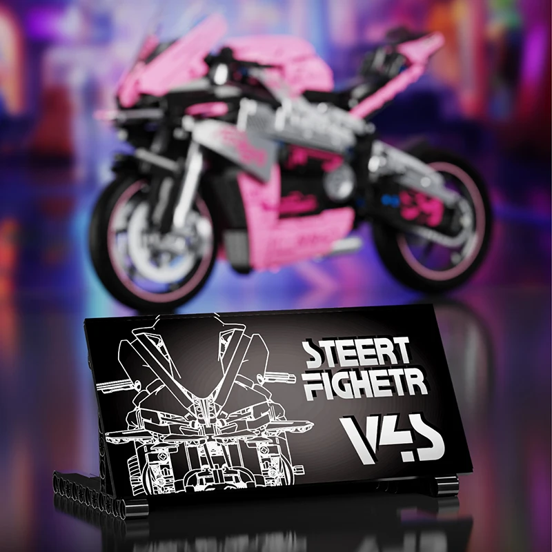 V4S Racing Motorcycle Building Blocks Set 1543+Pcs Compatible with 42202, 1:5 Model Kit for Adults Collection, Kids Toys Gifts