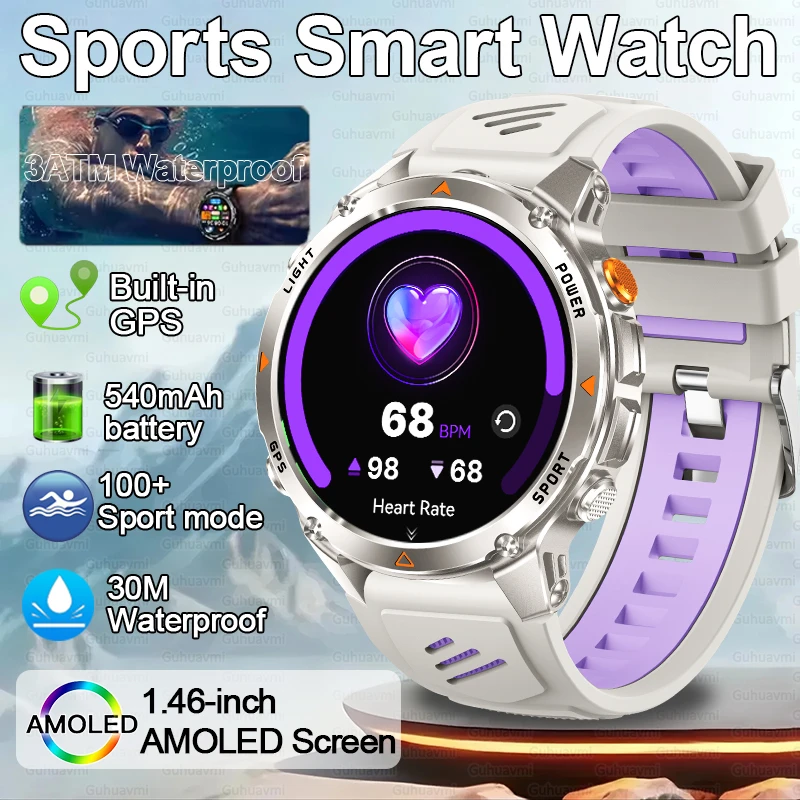 new-gps-swimming-smartwatch-compass-3atm-professional-waterproof-sport-bt-call-146-inch-amoled-smart-watches-for-women-men-2025