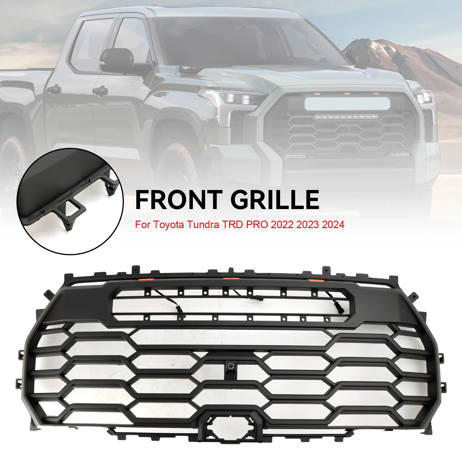 

Artudatech Matte Black Front Grill Grille 53101-0C220 Fit Toyota Tundra 2022-2024 TRD PRO