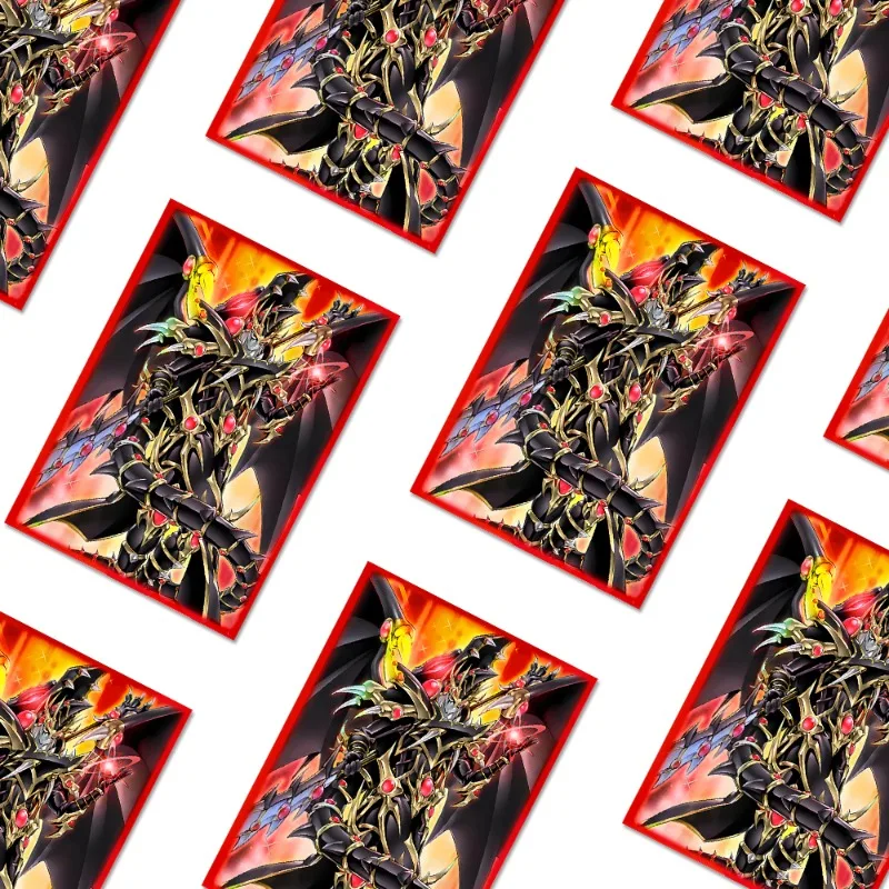 50pcs Yu-Gi-Oh! Red-Eyes Dark Dragoon Laser Table Card Game Card Protective Sleeve Animation Cartoon Game Collection Card Sleeve