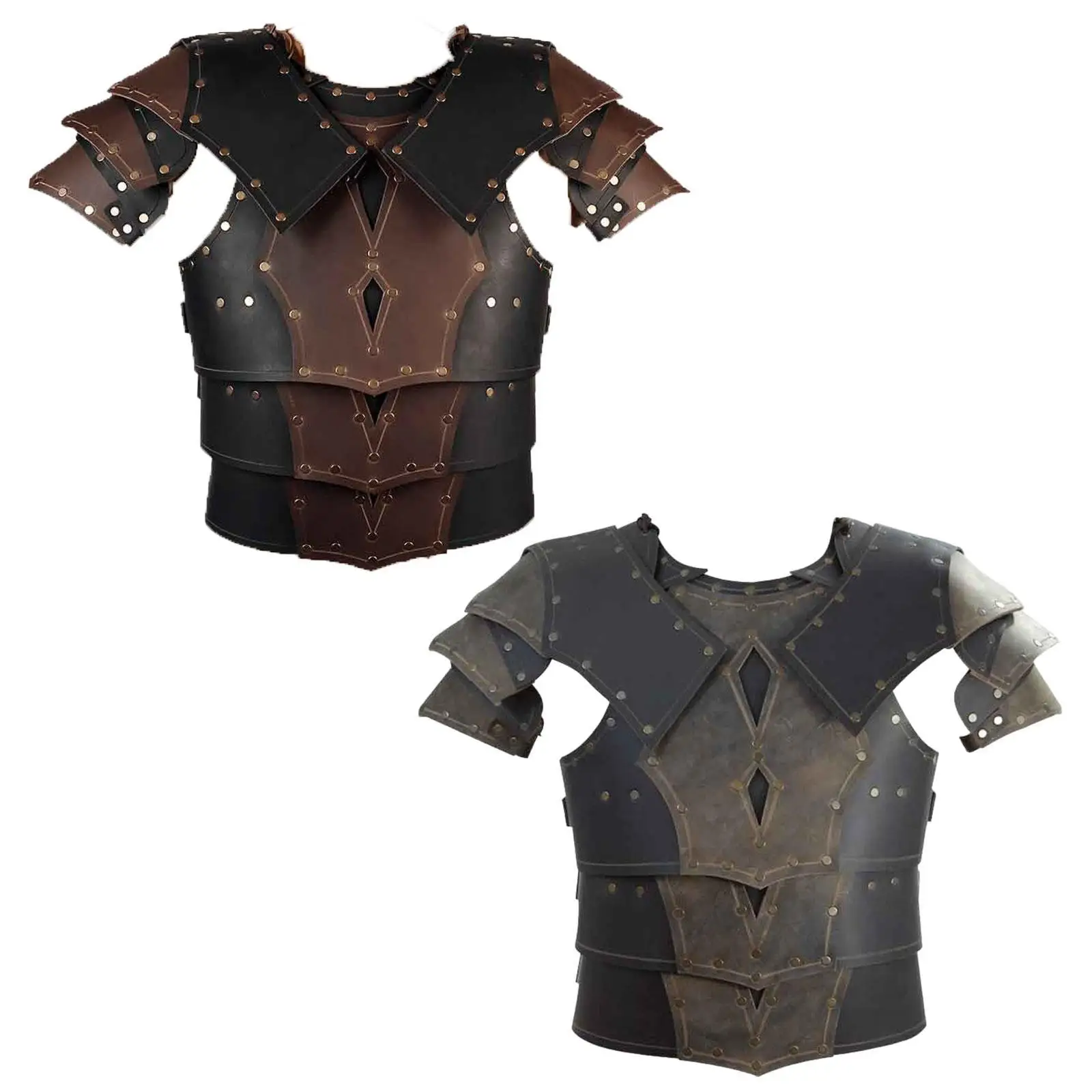 Medieval Chest Armor Decorative Steampunk Chest Shoulder Harness Medieval Guards for Role Play Cosplay Party Adults Fancy Dress