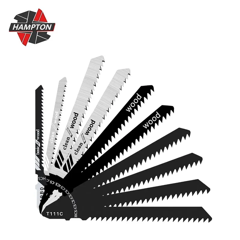 

HAMPTON T-Shank Jig Saw Blade 10pcs Jigsaw Blade for Wood Metal Cutting Tool HCS Steel Saw Blade