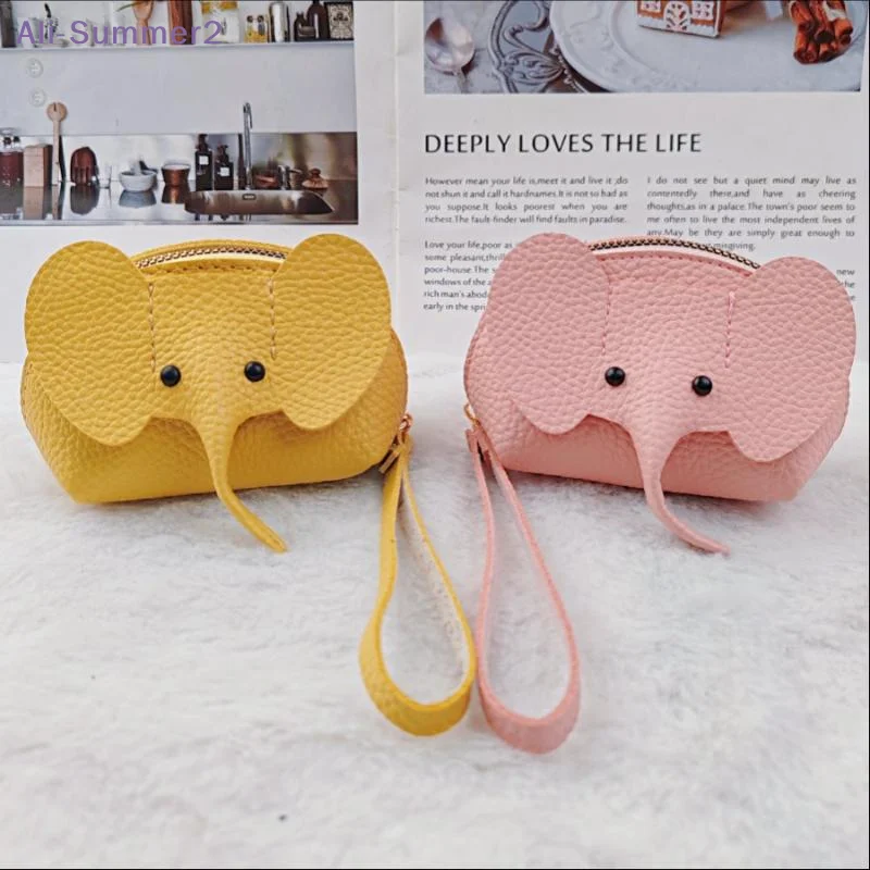 

{Summer2} Женский кошелек для монет из искусственной кожи с изображением слона, с кольцом для ключей, многофункциональная сумка на молнии для хранения, чехол для ключей