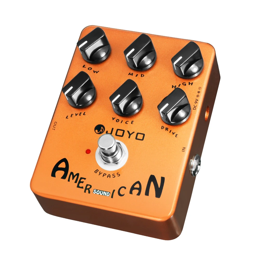 JOYO JF-14 AMERICAN SOUND Tube Amp Simulator Preamp Pedal Built-in Cabinet Simulation 6 Knob Control for Electric Guitar