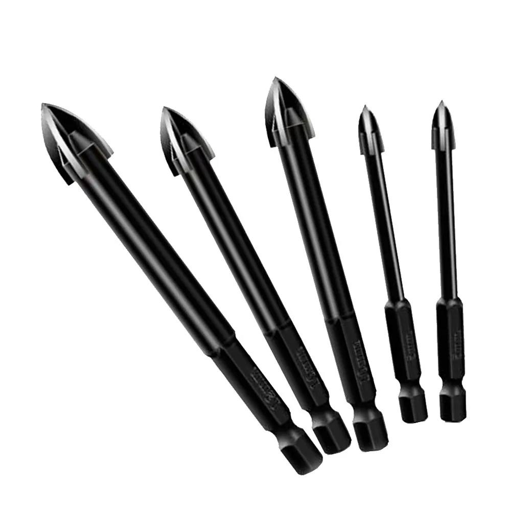 1 sets Glass Concrete Drill Bit Cross Hex Tile Ceramic Drill Bits Cemented Carbide Universal Drilling Tool Hole Opener for Wall