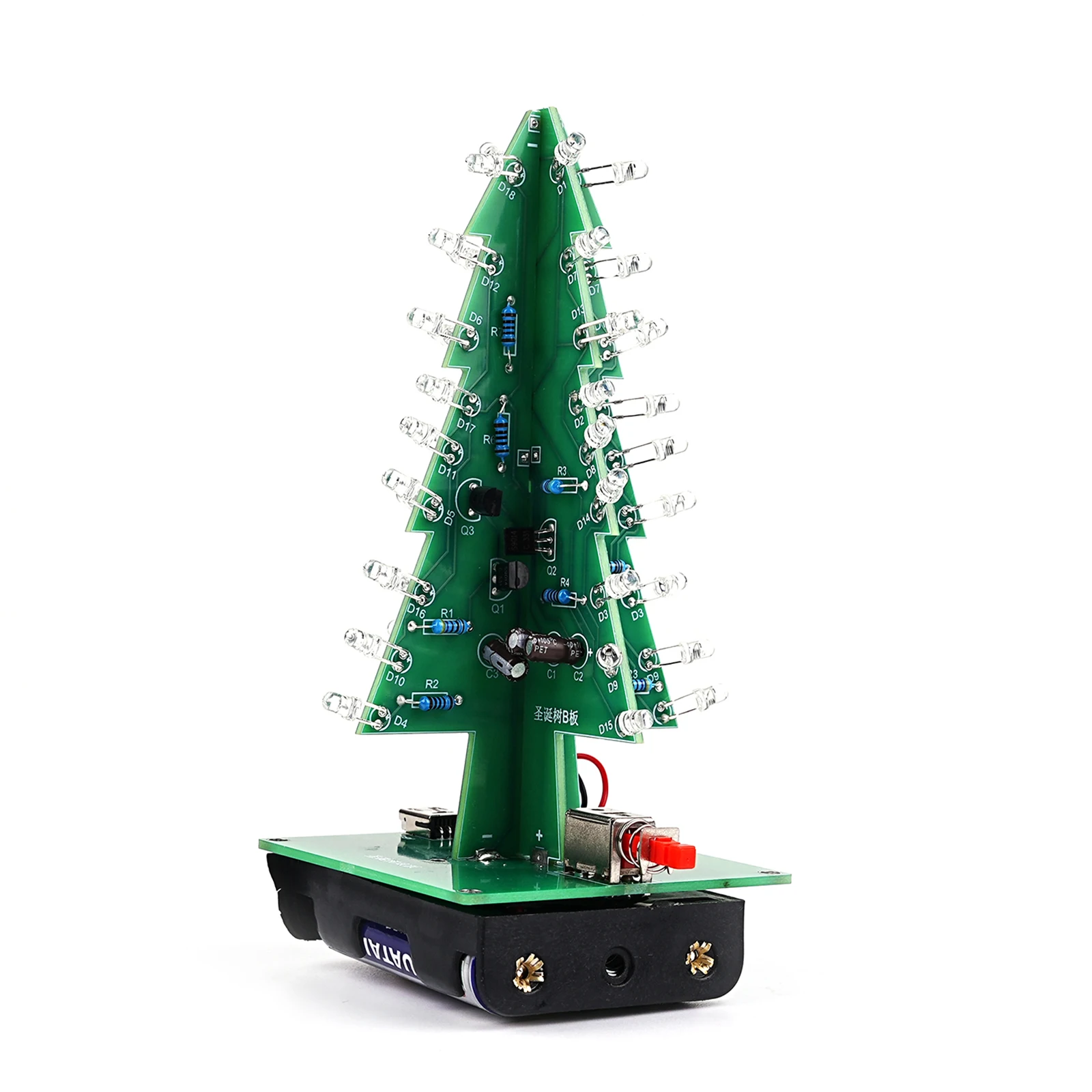 Three-Dimensional Christmas Tree Making Kit, Colorful LED Flowing Water Flash Tree Light Electronic Christmas Gift