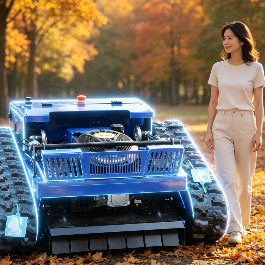 Customized remote-controlled lawn mower multifunctional equipment can be equipped with snow shovel storage rack, etc view 3