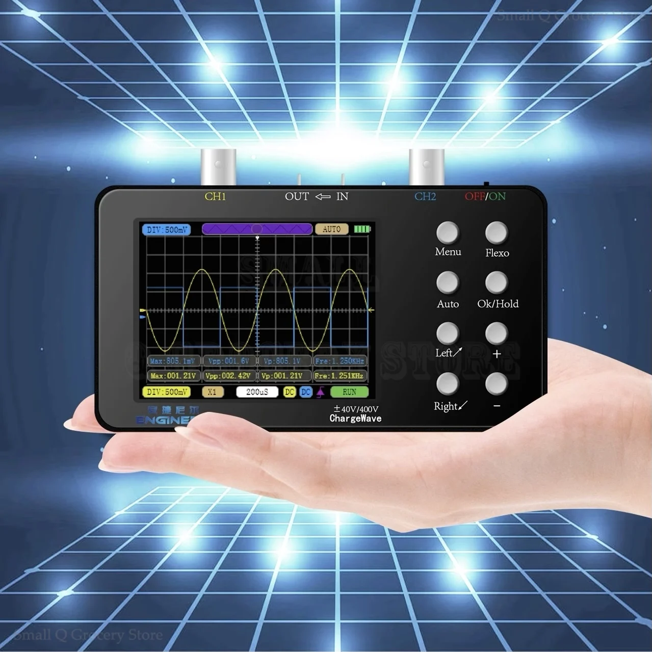 SCO2 50M Dual Channel Digital Oscilloscope 10Mhz Sampling Rate 2.5KSa/S Analog Bandwidth AUTO PWM for Electronic Repair Tools