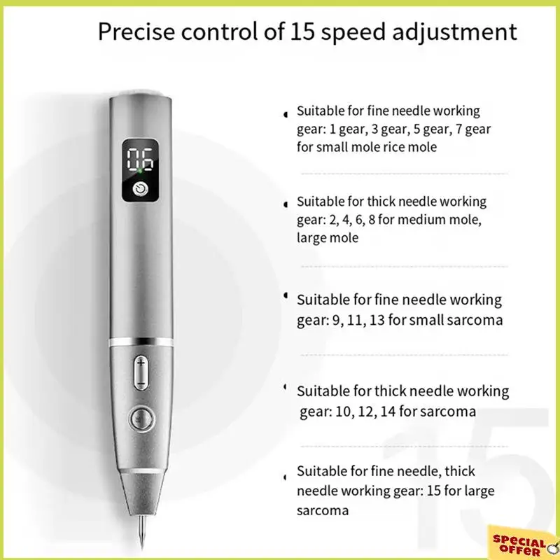 

A35R Mole Spotting Pen Laser Spotting Pen Beauty Instrument Painless Spotting Pen Silver Gray 1Set