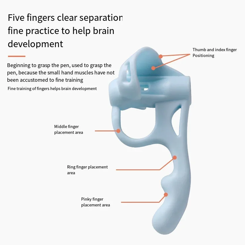 Agarre de lápiz de cinco dedos multicolor para niños, soporte de postura de silicona, papelería, manga de bolígrafo, nuevo