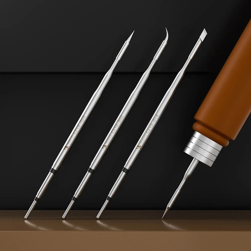 MasterXu MX C210 002 020 018 การประสาน Iron Tips Series Curve Sharp Blade สําหรับ JBC Original T210 จับ SUGON T36 T3602 เชื่อม