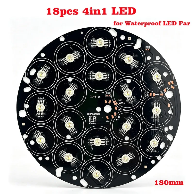 Waterproof Led Par Lamp Bead 180MM Led Board 18x10W RGBW 4in1 Aluminum Stage Light Led Par 64 Light Source