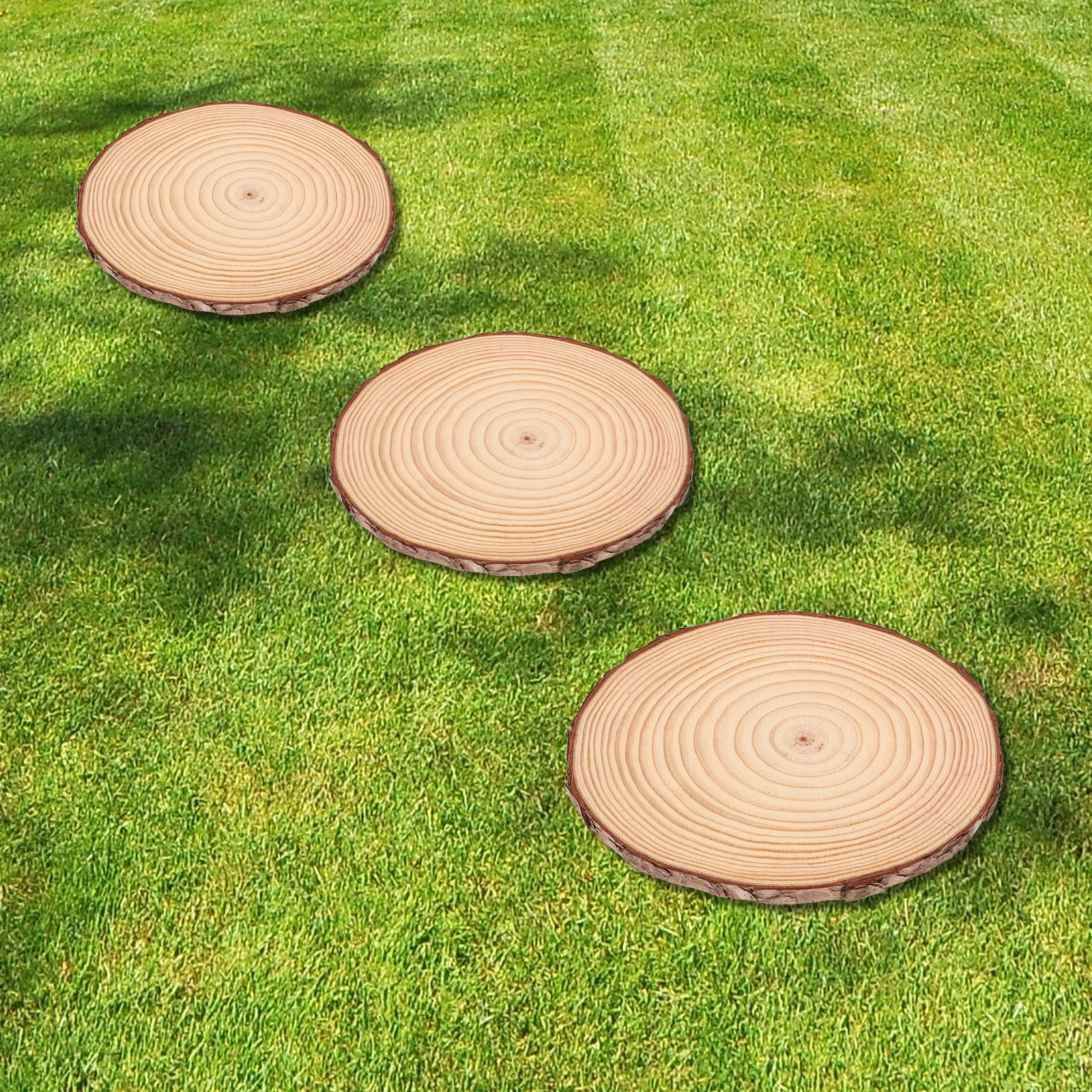 

3pcs 18-20cm Diameter 2cm Thick Wood Garden Stepping Stones Outdoor Walkway DIY Path Maker Cement Lawn Paver Decorative Stone