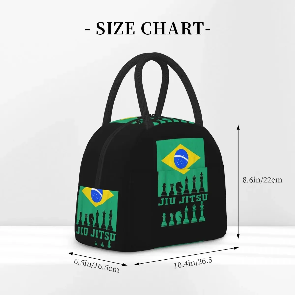 Brazilian Jiu Jitsu Flag Jiu Jitsu Chess Insulated Lunch Bag for Women Kids Leakproof Food Boxes Thermal Lunch Box Tote