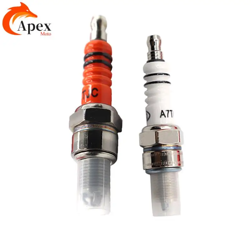Racing 3 Electrode 10mm Spark Plug A7TC D8TC Fits GY6 50 70 110 125 150CC Atv Scooter Dirt Bike Go Kart Motorcycle Accessories