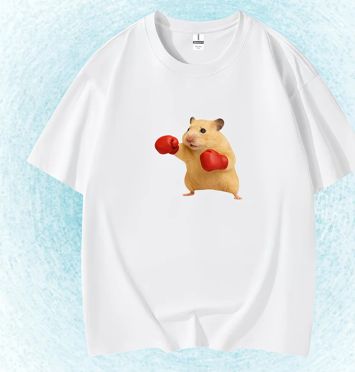 Cute Hamster Graphic T-Shirt Kawaii Animal Boxing Tee Summer Short Sleeve Funny Pet Lover Gift Trendy Fashion Unisex Tee Tops