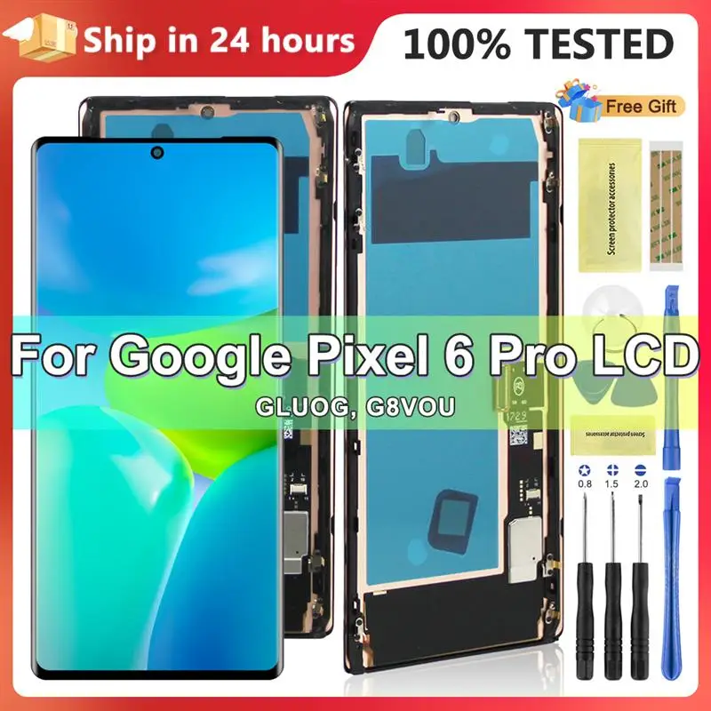 Top AMOLED Display For Google Pixel 6 Pro GLUOG G8VOU LCD Touch Screen Digitizer Replacement Assembly For Google Pixel 6 Pro