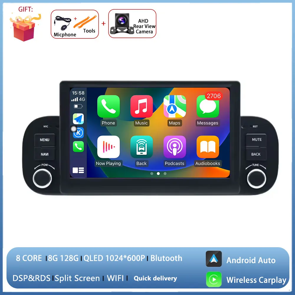 7 ''Voor FIAT Panda 2013 - 2020 Android Auto Radio multimedia Speler GPS Navigatie Draadloze Carplay Intelligente Systemen