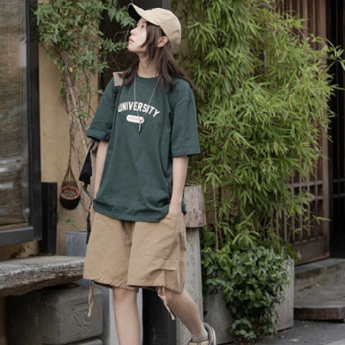 

Women's Pure Cotton Short Sleeve T-Shirt Shorts Sports Set Summer Loose Casual Korean Fashion Two-Piece Set Trendy Ins