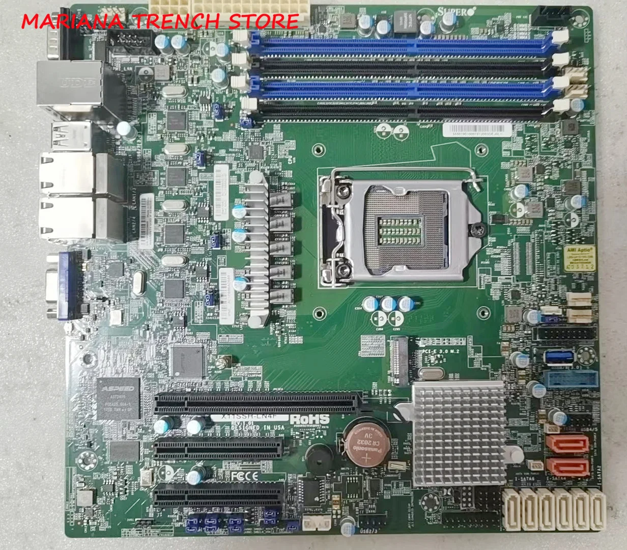 X11SSH-LN4F for Supermicro Motherboard E3-1200 v6/v5  7th/6th Gen. i3  Quad GbE LAN with i210-AT Products With Traces of Use