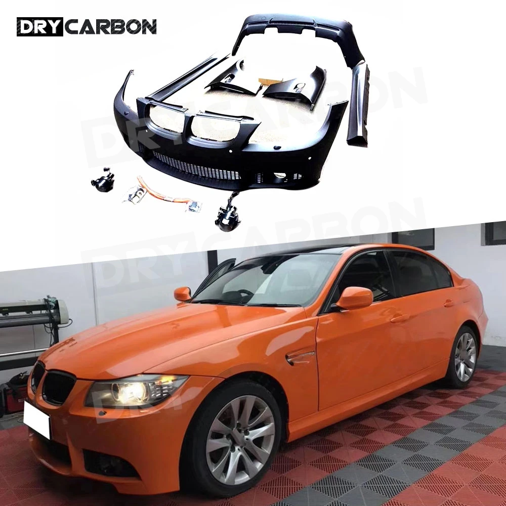 

Для BMW 3 серии E90 2004-2011, комплекты кузова, передний бампер, задний диффузор, пластина крыла, боковые юбки, полипропиленовые неокрашенные аксессуары