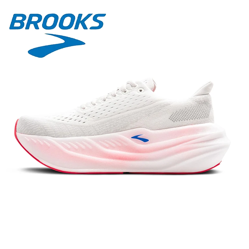 

Brooks Glycerin Max Series White and Red Popular Men's Shoes Fashionable, Comfortable and Wear-resistant Running Shoes
